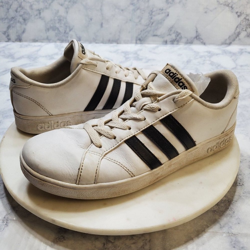 Adidas Baseline Youth 6 Athletic Sneakers AW4299 White Black Shoes Sporty